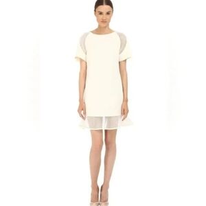 Zac Posen Off White Mini Dress US 2 XS Short Sleeve Graduation Prom Bachelorette